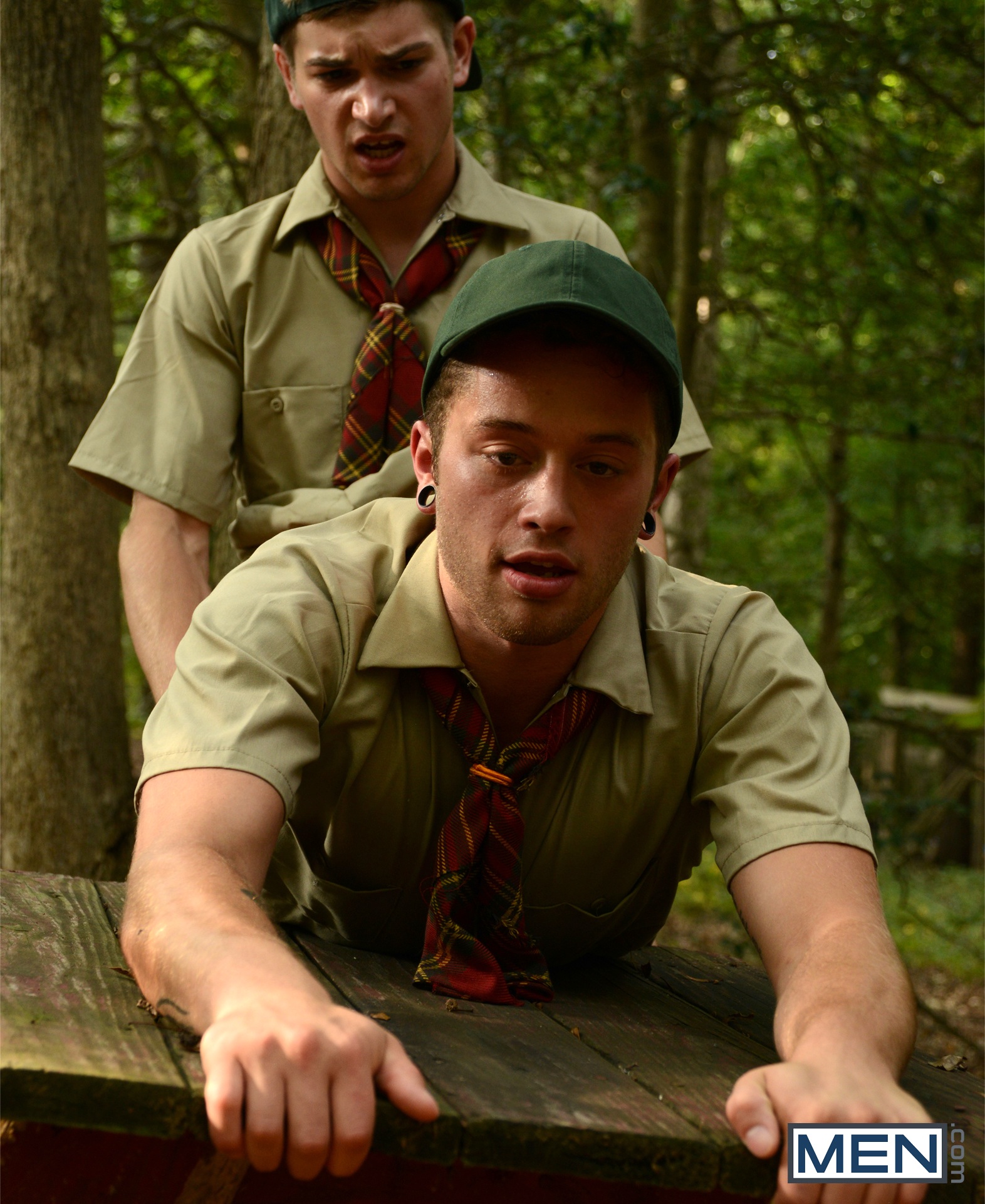 Johnny Rapid and CK Steel flip-fuck in Scouts by gay porn site Big Dicks At School.