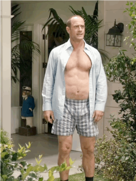 Chris Meloni shirtless in boxers