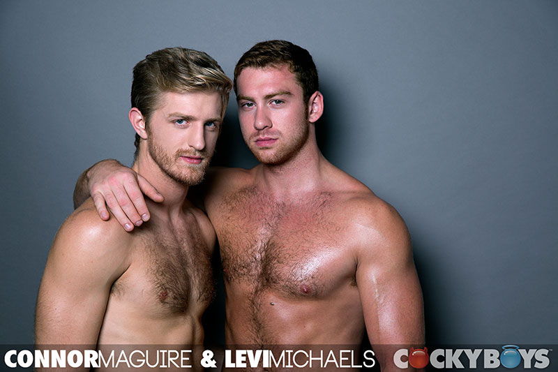 Levi Michaels bottoms for Connor Maguire on gay porn site Cocky Boys.