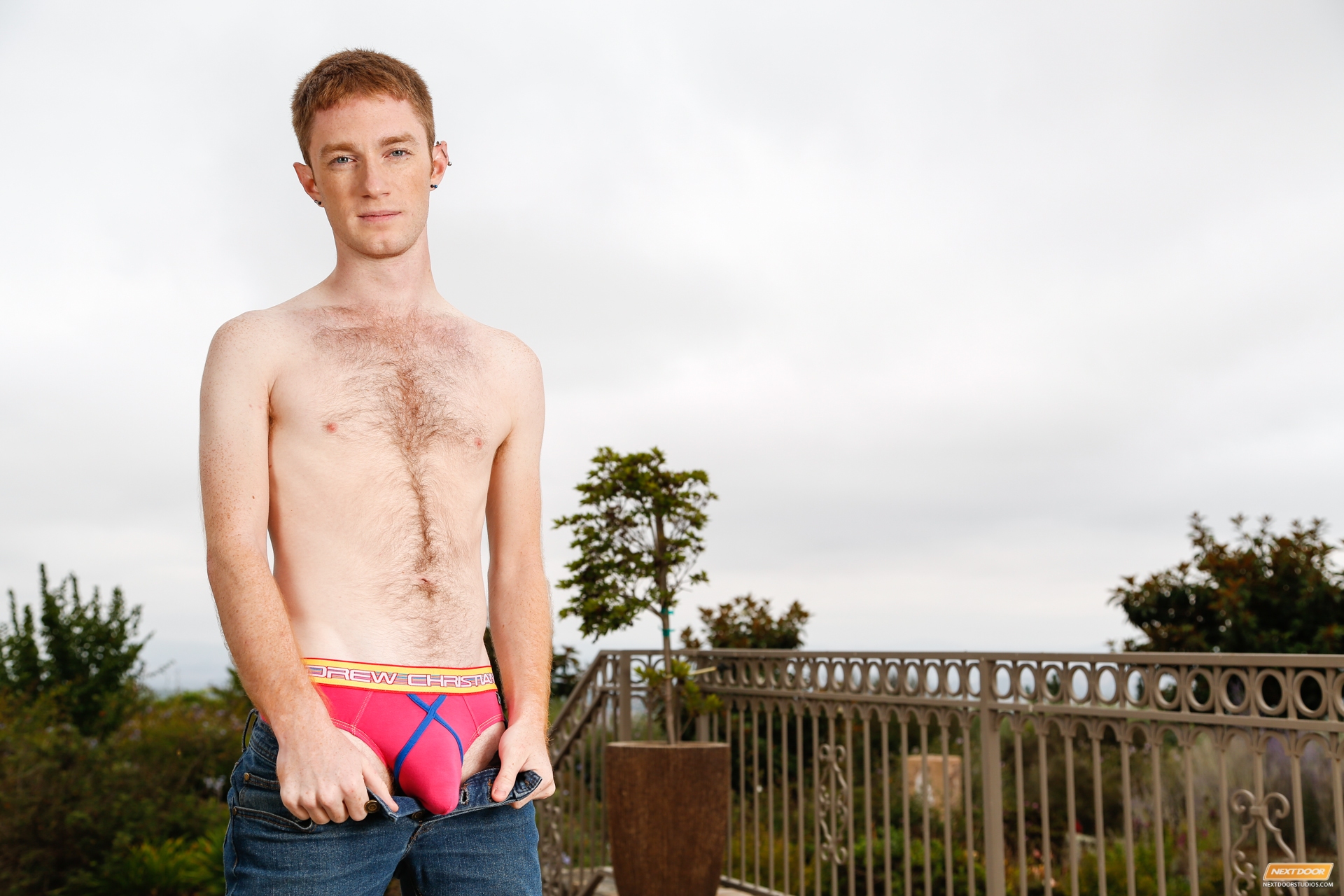 Seamus O'Reilly shows off his fuzzy young ginger body in a gay porn solo for Next Door Twink.
