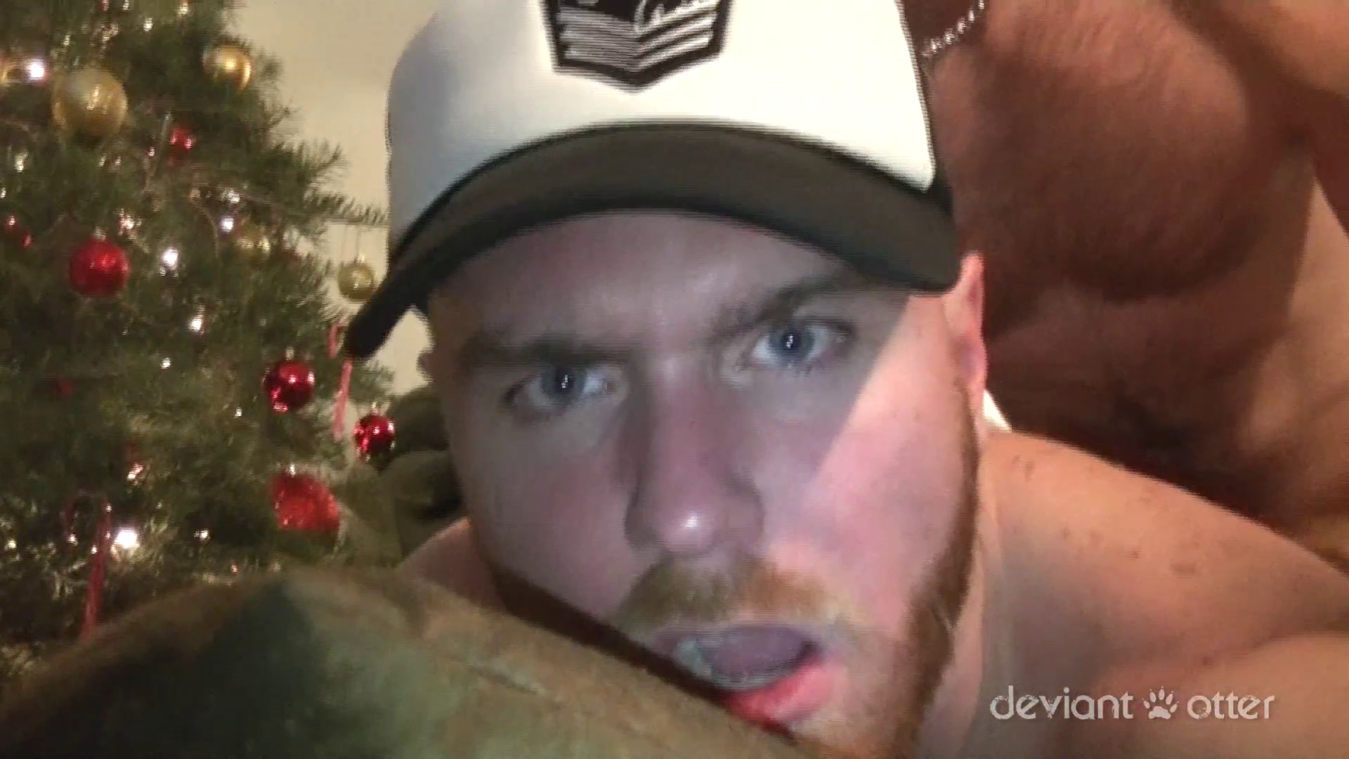 Devin Totter fucks Jameson and double penetrates his hairy hole with a candy cane in the Christmas special for gay porn site Deviant Otter.