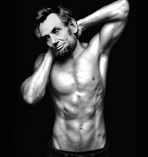 Naked, Abraham Lincoln, President, Presidents Day, Abs, Buff, Muscles, Nude, Art