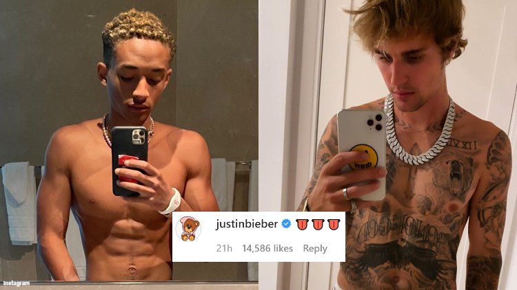 750px x 422px - Like Us, Justin Bieber Is Thirsty for Jaden Smith's Shirtless Selfies â€“  Manhunt Daily
